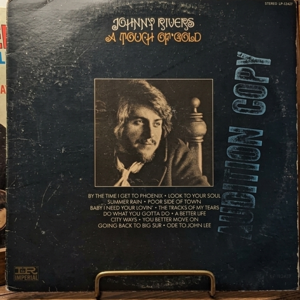 Johnny Rivers - A Touch Of Gold Vinyl LP - Rare AUDITION COPY Promo - 1969 Imper